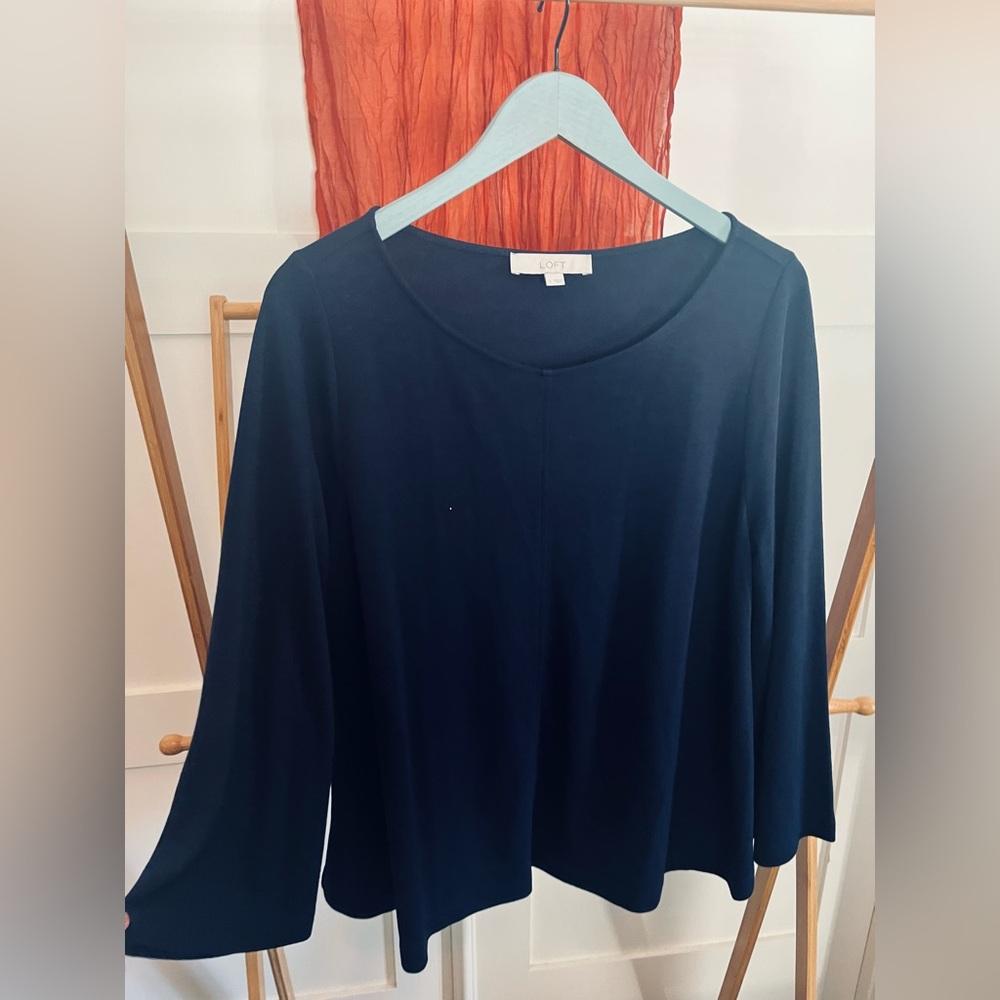 LOFT Blue Relaxed Boxy Blouse